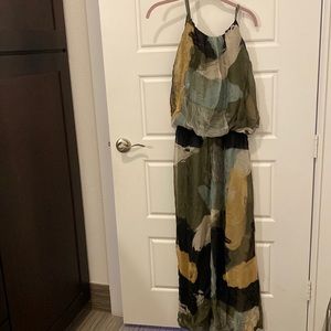 Beautifu Camo like Jumpsuit made from Silk.